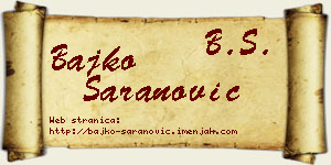 Bajko Šaranović vizit kartica